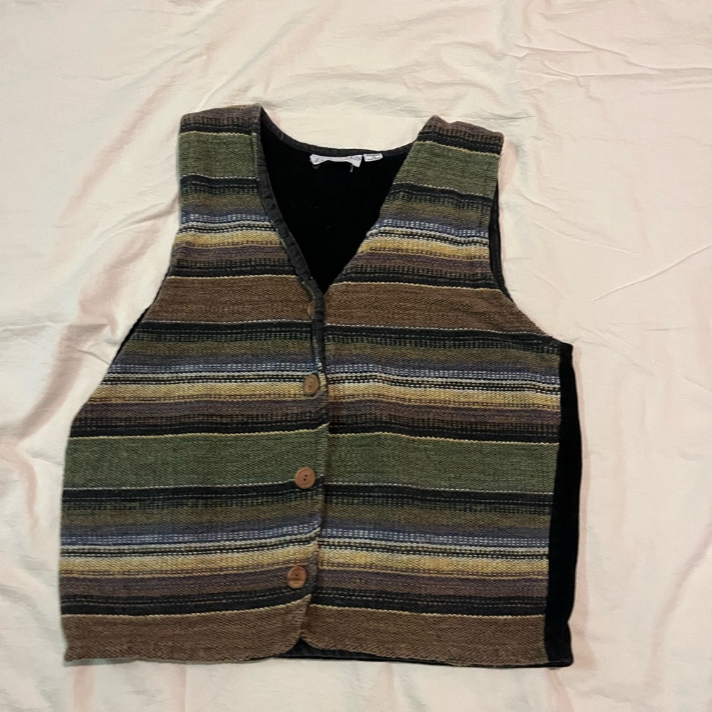 Striped Button-Up Vest